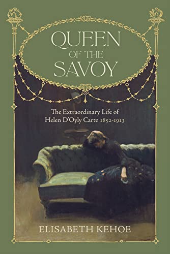 Book cover: “Queen of The Savoy” featuring a woman seated on a sofa.
