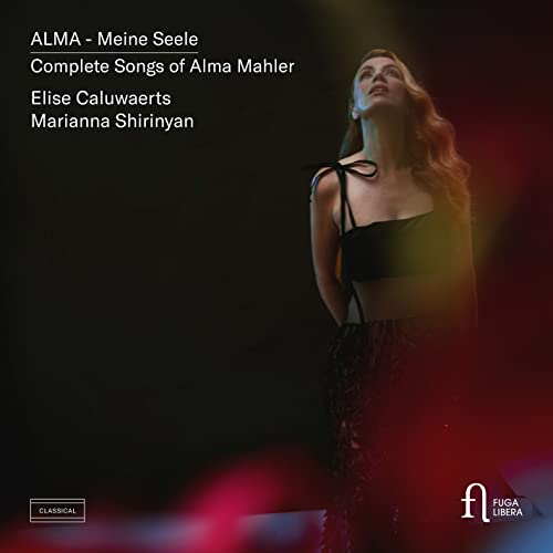 CD cover featuring a woman looking upwards with text: "Alma - Meine Seele.