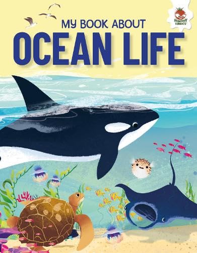 Book cover featuring an orca, turtle, manta ray, and colorful reef life.