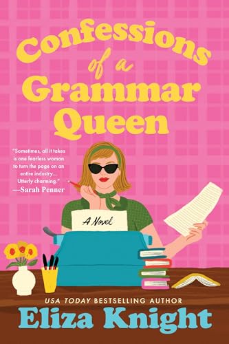 Book cover: woman with typewriter, books, and flowers in illustrated style.
