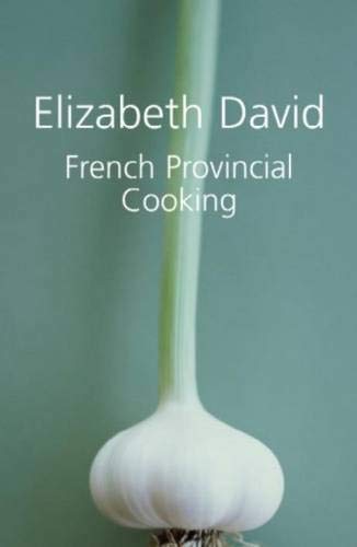 Book cover: "French Provincial Cooking" by Elizabeth David, with garlic.
