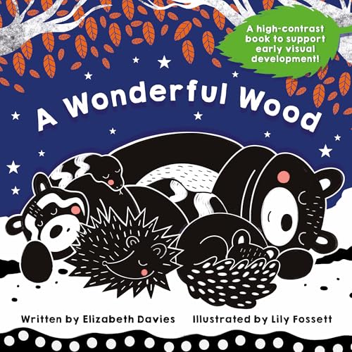 Book cover: black and white woodland animals against a dark blue background.