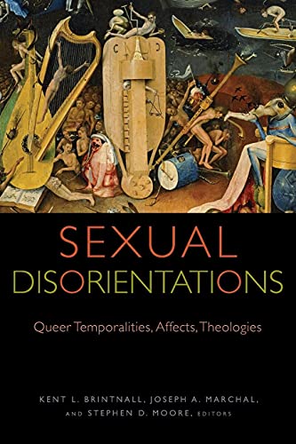 Book cover with surrealist art above the title "Sexual Disorientations" on a black background.