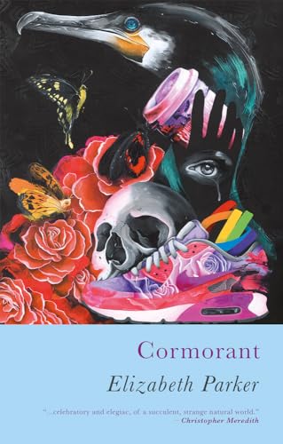 Book cover: Cormorant, featuring a bird, skull, flowers, and a hand.