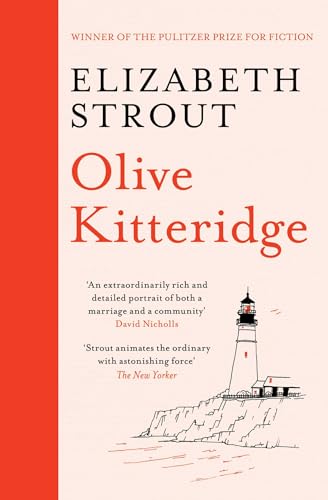 Book cover for Olive Kitteridge by Elizabeth Strout featuring a lighthouse illustration.