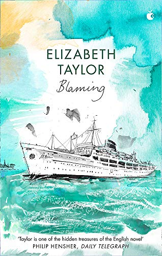 Book cover: “Blaming” by Elizabeth Taylor, featuring a sketched ocean liner.