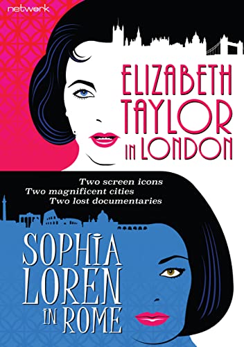 DVD cover featuring portraits of Elizabeth Taylor and Sophia Loren, with city skylines.
