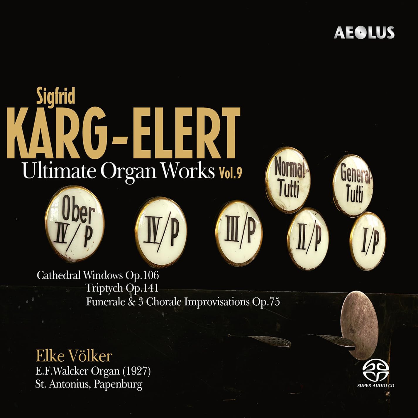 CD cover for Elke Völker’s “Ultimate Organ Works Vol.9” by Karg-Elert.