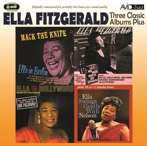 CD cover featuring Ella Fitzgerald with album titles: Mack the Knife, Ella in Hollywood.
