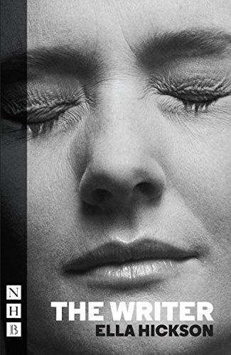 Close-up of a person’s face with the play title "The Writer" below.