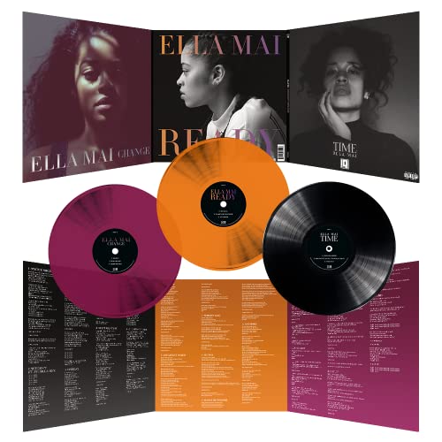 Ella Mai vinyl set featuring three records, gatefold sleeves, and lyric inserts.