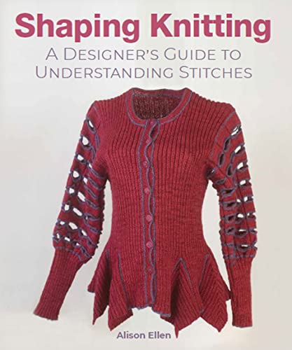 Book cover featuring a red, fitted knitted garment with decorative cutouts.