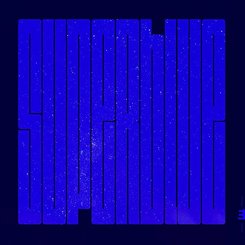 Blue album cover with bold, vertical text reading "SuperBlue" and "Ellingkurt".