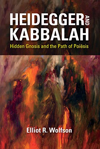 Book cover: "Heidegger and Kabbalah" with abstract, fiery artwork.