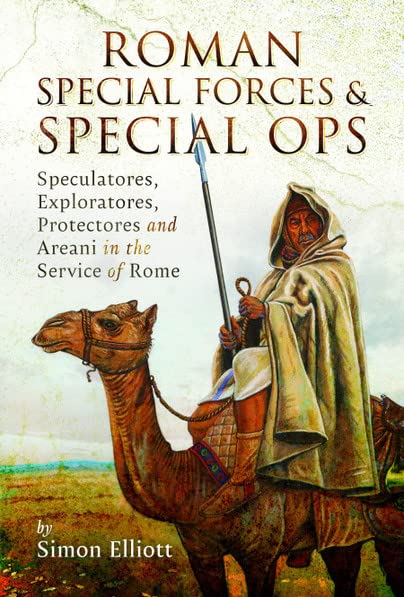 Book cover showing a hooded Roman soldier riding a camel and holding a spear.