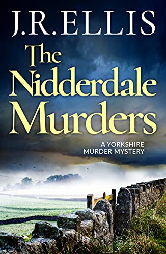 Book cover: "The Nidderdale Murders" with a misty Yorkshire landscape.