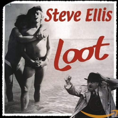 Black and white album cover with two men and a body of water background.