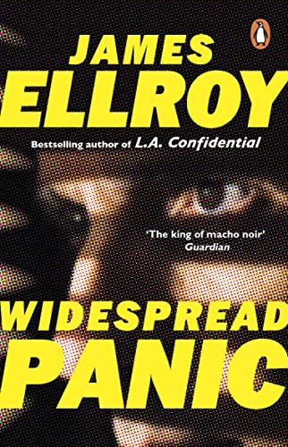 Book cover for āWidespread Panicā by James Ellroy, with distorted faces.