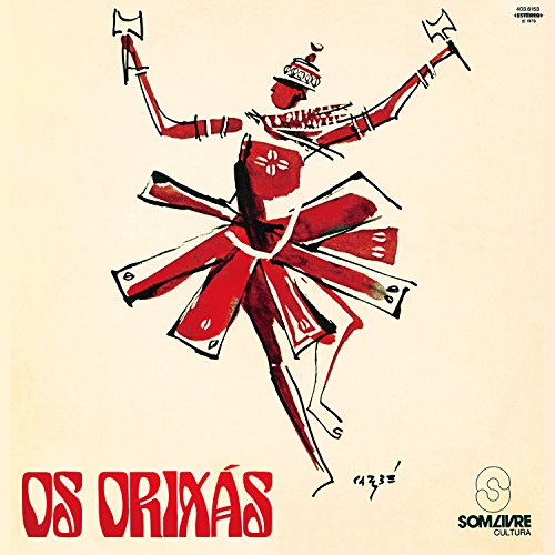 CD cover for “Os Orixás” featuring a red, abstract figure illustration.