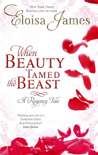 Book cover: "When Beauty Tamed the Beast" with red rose petals.