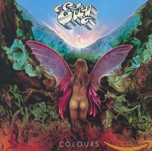 CD cover for Eloy’s “Colours” featuring a figure with butterfly wings.