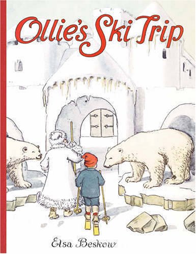 "Ollie's Ski Trip" book cover featuring a child with skis and polar bears in a snowy scene.