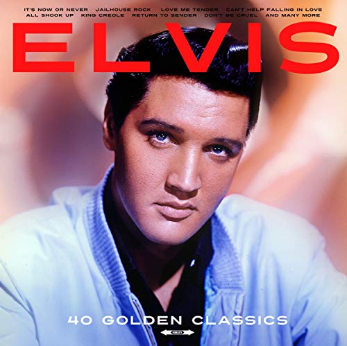 Elvis Presley album cover, "40 Golden Classics," featuring a portrait of Elvis.