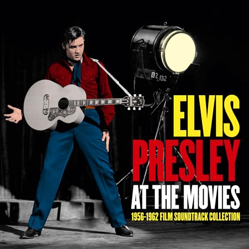 Elvis Presley holding a guitar, with a movie light and album title.