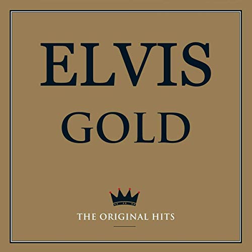 Album cover for Elvis Presley’s “Gold” with text and a crown icon.