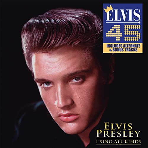 CD cover featuring a portrait of young Elvis Presley with text overlay.