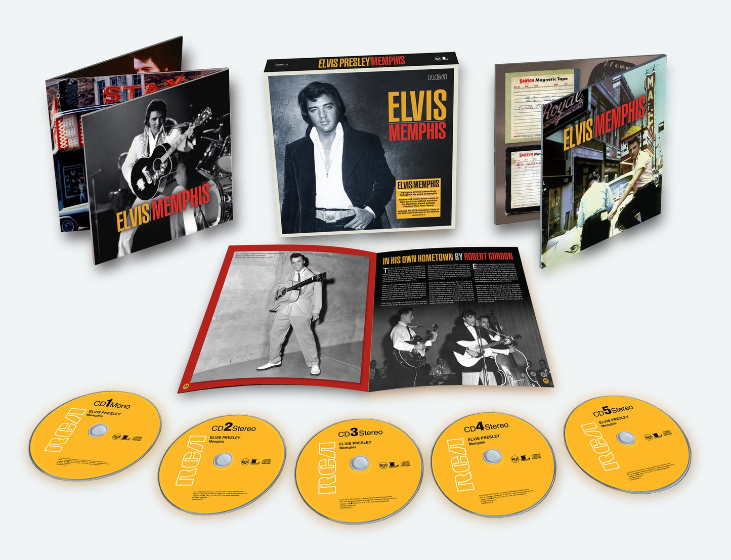 Elvis Presley "Memphis" CD box set with black and white photos.