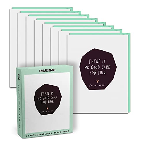 Box of eight empathy cards with dark text on white, teal edges.