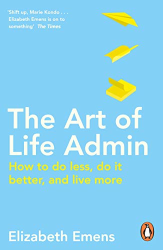 Book cover: "The Art of Life Admin" with yellow paper airplane graphic.