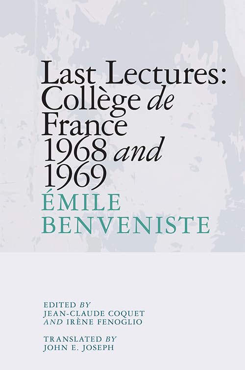 Book cover: “Last Lectures” by Émile Benveniste, 1968-1969.