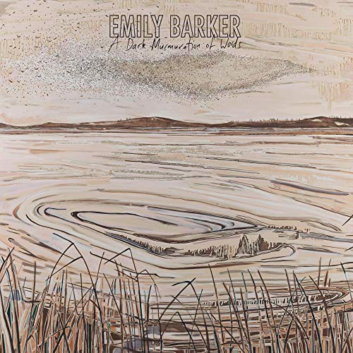Album cover for Emily Barker’s “A Dark Murmuration Of Words,” featuring birds and reeds.