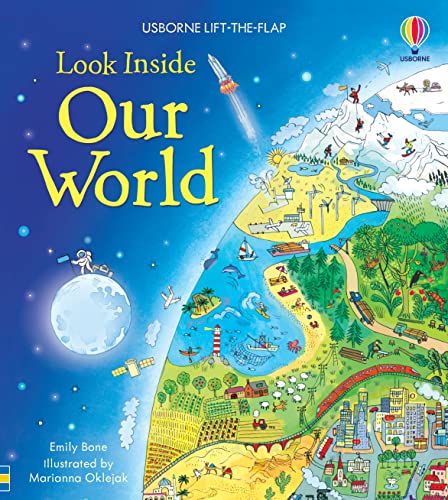 Book cover showing a split view of space with the moon and Earth's landscape.