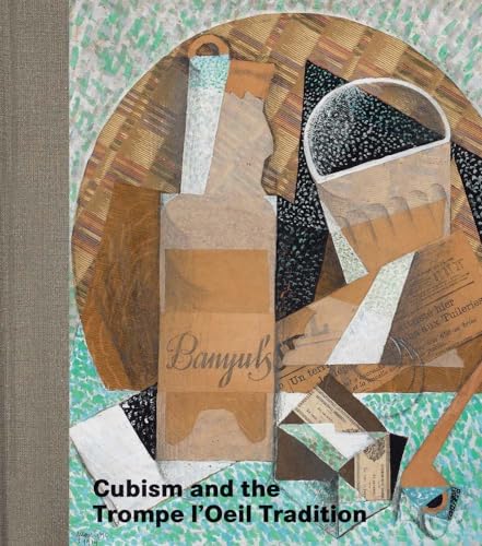Cubist collage featuring a Banyuls bottle and glass on a patterned background.