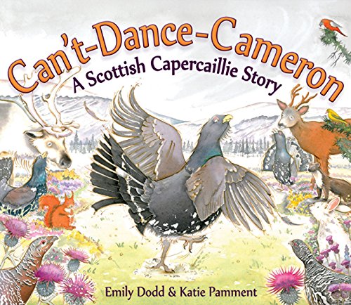 Children’s book cover featuring a capercaillie and other Scottish wildlife.