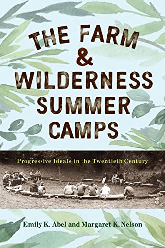 Book cover with leaf illustrations and a black-and-white photo of campers at a site.