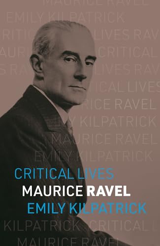 Book cover featuring a portrait of Maurice Ravel with text overlay against brown background.