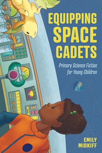 Book cover: child looking up at a spaceship control panel and alien.
