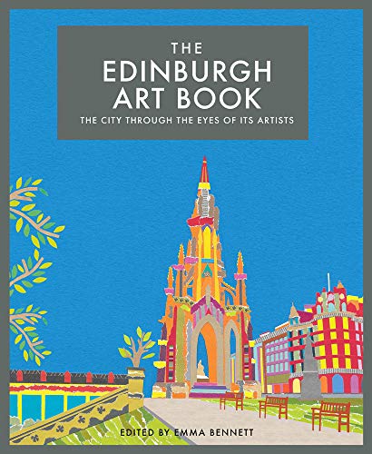 Book cover featuring a colorful illustration of the Scott Monument in Edinburgh against blue.