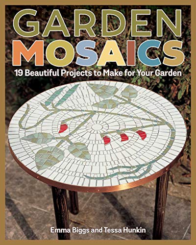 Book cover featuring a mosaic garden table with colorful tile designs.
