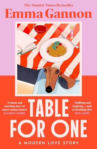 Book cover featuring a dog under a table set with pasta and wine.