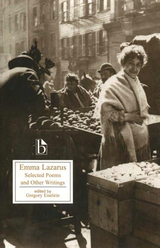 Book cover featuring a vintage photograph of a street scene and Emma Lazarus’s name.