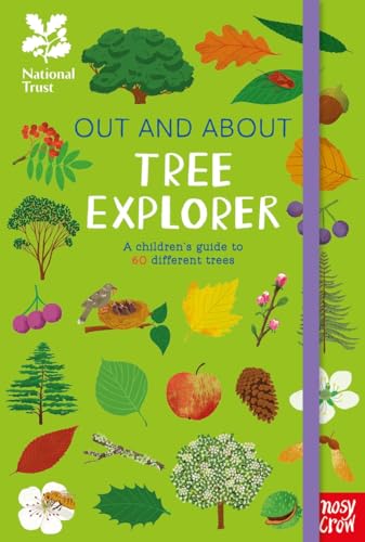 Children’s tree guide cover with illustrated trees, leaves, and fruits.