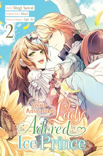 Manga cover: two characters embrace amidst sunflowers and a castle.