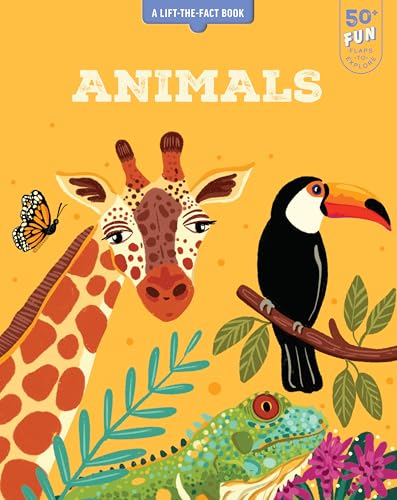 Children’s book cover with giraffe, toucan, lizard, and butterfly illustrations.