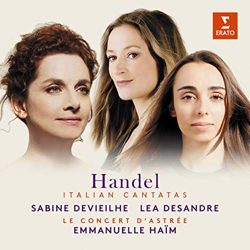 CD cover featuring portraits of three women and text “Handel Italian Cantatas”.