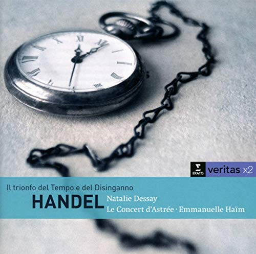 CD cover: antique pocket watch and blue text with Handel’s name.